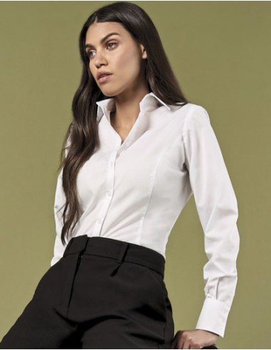KUS-KK743F-Womens Tailored Fit Business Shirt Long Sleeve